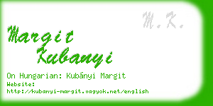margit kubanyi business card
